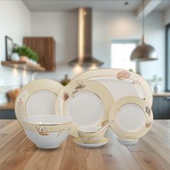 Bộ đồ ăn 6 người Âu- Á 45 sản phẩm - Camellia - Hương Biển Kem