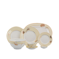 Bộ đồ ăn 6 người Âu- Á 45 sản phẩm - Camellia - Hương Biển Kem