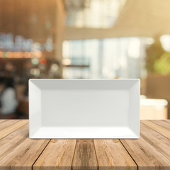 Dĩa chữ nhật lá 25 x 17 cm - Daisy Lys - Trắng Ngà