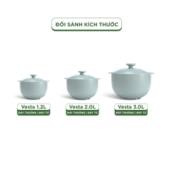 Nồi dưỡng sinh Vesta 2.0 L + nắp (CK) - Healthy Cook - Màu Xám 2