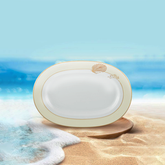 Dĩa Oval 32 cm - Camellia - Hương Biển kem