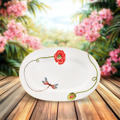 Dĩa Oval 32 cm - Camellia - Kết Duyên