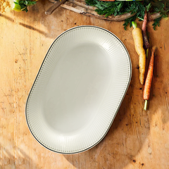 Dĩa oval 32 cm - Tulip Ngà - Ngân Sa