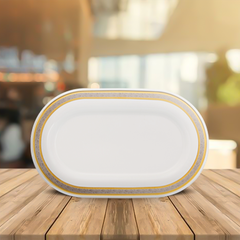 Dĩa Oval 34 cm - Sago - Hoa Hồng