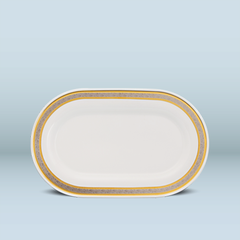 Dĩa Oval 34 cm - Sago - Hoa Hồng