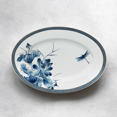 Dĩa oval 37 cm - Hoàng Cung - Sen Vàng