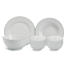 Bộ đồ ăn 09 sản phẩm - Jasmine - Chỉ Xanh Lá