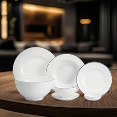 Bộ đồ ăn 25 sản phẩm (B) - Camellia - Chỉ Xanh Dương