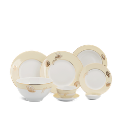 Bộ đồ ăn 25 sản phẩm (B) - Camellia - Hương Biển Kem