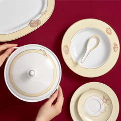 Bộ đồ ăn 25 sản phẩm (B) - Camellia - Hương Biển Kem