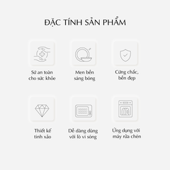 Bộ đồ ăn 25 sản phẩm (B) - Camellia - Hương Biển Kem