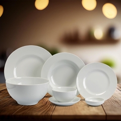 Bộ đồ ăn 6 người 25 sản phẩm - Camellia - Trắng