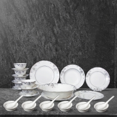 Bộ đồ ăn 30 sản phẩm - Đài Các - Trang trí Bạch Kim
