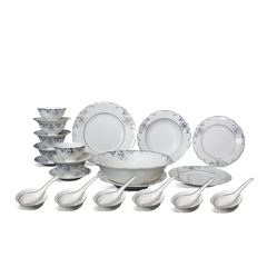 Bộ đồ ăn 30 sản phẩm - Đài Các - Trang trí Bạch Kim