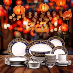 Bộ đồ ăn Âu-Á 44 sản phẩm - Hoàng Cung - Cẩm Tú