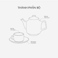 Bộ trà 0.65 L - Hoàng Cung - Sen Ngọc Bích