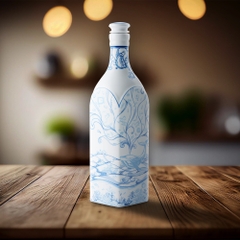 Chai sứ dưỡng sinh vuông 1.0 L + nắp (K1) - Dưỡng Sinh - Biển Xanh