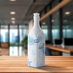 Chai sứ dưỡng sinh vuông 1.0 L + nắp (K1) - Dưỡng Sinh - Đại Dương