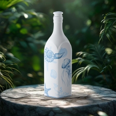 Chai sứ dưỡng sinh vuông 1.0 L + nắp (K1) - Dưỡng Sinh - Đại Dương