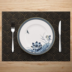 Dĩa tròn 20cm - Hoàng Cung - Sen Vàng