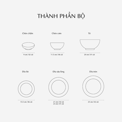Bộ đồ ăn - Timeless - Rực rỡ Việt Nam (10 sản phẩm và 20 sản phẩm)
