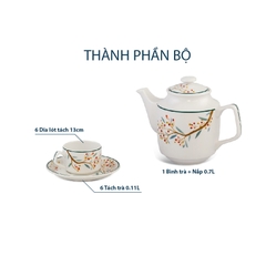 Bộ trà 0.7 L - Jasmine - Quả Đầu Mùa