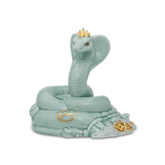 Tượng Rắn Thanh Xà 17cm - Men Ngọc (Bóng)