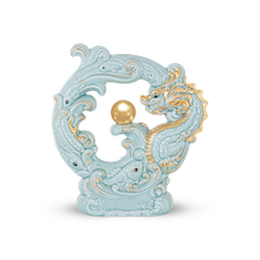 Tượng rồng Khải Đức 23.9 cm - Men Ngọc (bóng)
