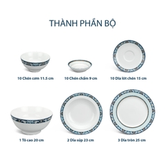 Bộ đồ ăn 36 sản phẩm - Jasmine - Phước Lộc Thọ