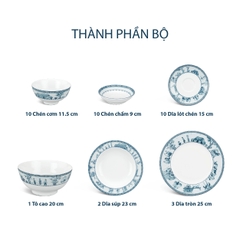 Bộ đồ ăn 36 sản phẩm - Jasmine - Thôn Dã
