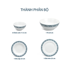 Bộ đồ ăn 9 sản phẩm - Jasmine - Chim Lạc