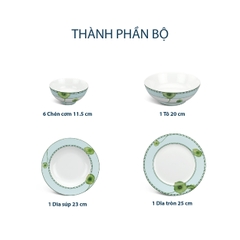 Bộ đồ ăn 9 sản phẩm - Jasmine - Tích Tuyết Thảo