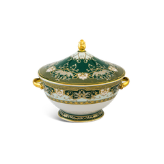 Thố 22 cm + nắp - Hoàng Cung - Sen Ngọc Bích