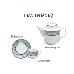 Bộ trà 1.1 L - Jasmine - Vinh Quy Nhạt
