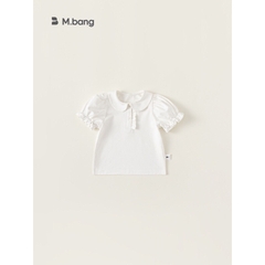 Áo bé gái Mbang hàng thiết kế tay bồng, Áo bé gái cộc tay Mbang chất siêu mát