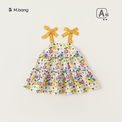 BST Váy bé gái hai dây Mbang nơ xinh xắn, Váy bé gái mùa hè Mbang