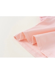 Áo cho bé gái gắn nơ xinh xắn M.bang chất vải cotton, Áo bé gái cộc tay Mbang chất cotton điệu đà