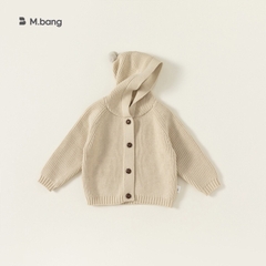 Áo khoác len bé gái Mbang siêu dày mềm mại ấm áp, Áo khoác len Mbang có mũ chất len mịn siêu nhẹ