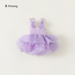 Váy công chúa bé gái Mbang hàng thiết kế chất siêu nhẹ mát, Đầm công chúa bé gái Mbang hai dây xinh xắn