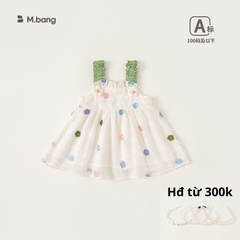 BST Váy bé gái hai dây Mbang nơ xinh xắn, Váy bé gái mùa hè Mbang