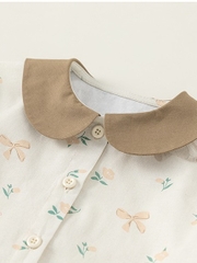 Set dài tay bé gái Mbang có cổ chất siêu nhẹ thoáng, Bộ quần áo dài tay thu đông cho bé gái Mbang hàng thiết kế xinh xắn