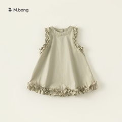 Váy bé gái tay bèo nhún vải siêu mát M.bang cho bé gái