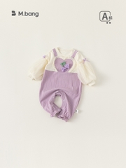 Body sơ sinh bé gái Mbang màu tím xinh xắn. Body sơ xinh bé gái Mbang thiết kế xinh xắn