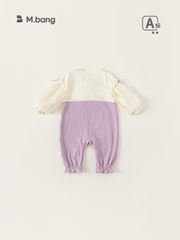 Body sơ sinh bé gái Mbang màu tím xinh xắn. Body sơ xinh bé gái Mbang thiết kế xinh xắn