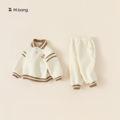 Bộ quần áo dài tay bé trai Mbang chất mềm. Bộ quần áo thu đông bé trai Mbang