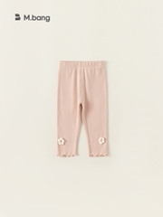 Quần legging bé gái chất thun co giãn siêu thoáng, Quần legging bé gái đính hoa xinh xắn