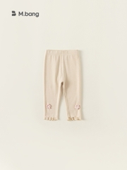 Quần legging bé gái chất thun co giãn siêu thoáng, Quần legging bé gái đính hoa xinh xắn