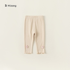 Quần legging bé gái chất thun co giãn siêu thoáng, Quần legging bé gái đính hoa xinh xắn