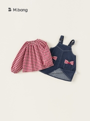 Set bò bé gái dài tay thu đông Mbang 2 chi tiết xinh xắn. Set bò bé gái dài tay Mbang hàng thiết kế
