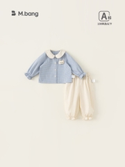 Set dài tay thu đông cho bé gái Mbang. Set quần áo mỏng cho bé gái Mbang chất siêu mịn